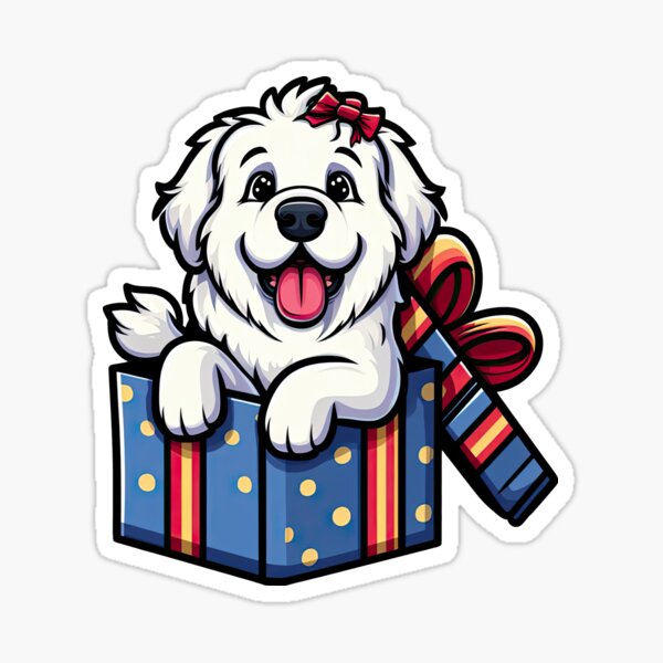 Great Pyrenees Dog Christmas Sticker for Sale by Artwoof