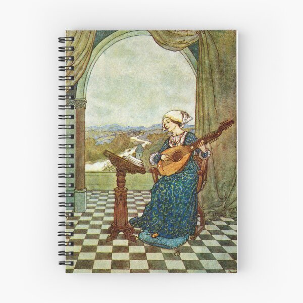 Item preview, Woman Playing Lute, A Wind’s Tale by Hans Christian Andersen designed and sold by RocketshipRetro.