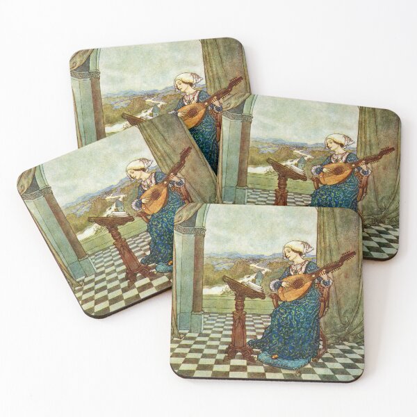 Item preview, Woman Playing Lute, A Wind’s Tale by Hans Christian Andersen designed and sold by RocketshipRetro.