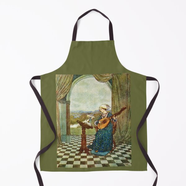 Item preview, Woman Playing Lute, A Wind’s Tale by Hans Christian Andersen designed and sold by RocketshipRetro.