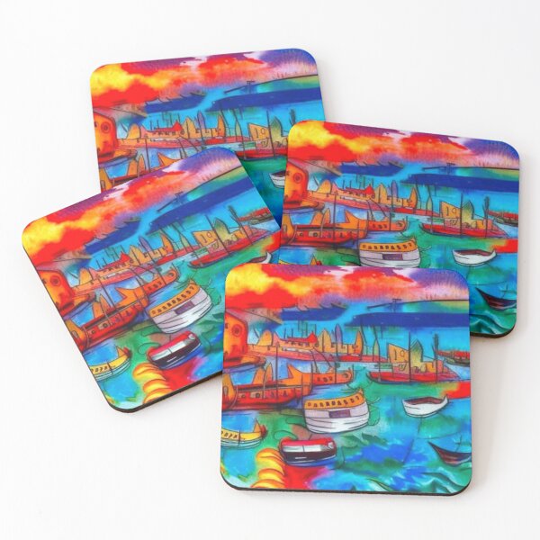 Item preview, Boats on river designed and sold by George Hutton Hunter.