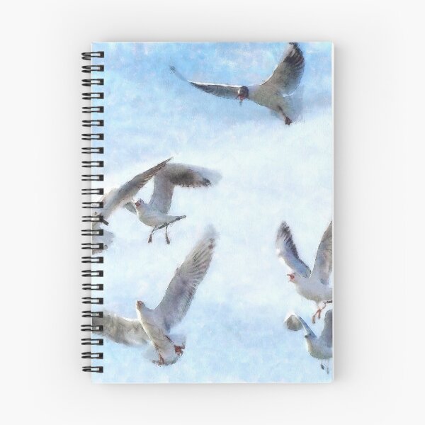 Item preview, Gulls In Flight Watercolor designed and sold by taiche.