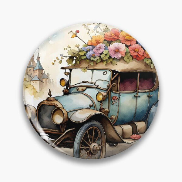Item preview, Vintage car with flowers  designed and sold by Virtuadmin.