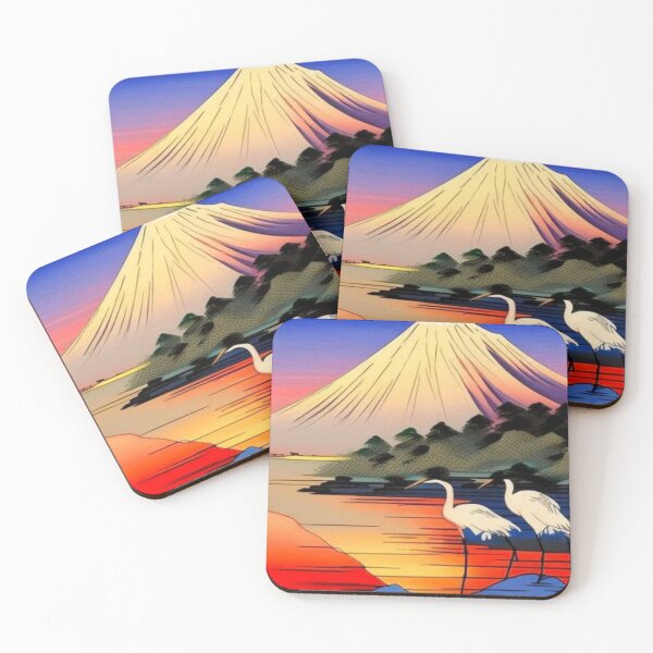 Item preview, White Cranes at Mount Fuji designed and sold by George Hutton Hunter.