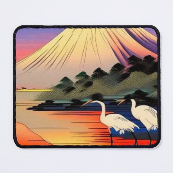 Item preview, White Cranes at Mount Fuji designed and sold by George Hutton Hunter.
