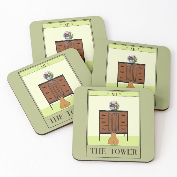 Item preview, Cat Tarot Card, The Tower designed and sold by notsweettea.