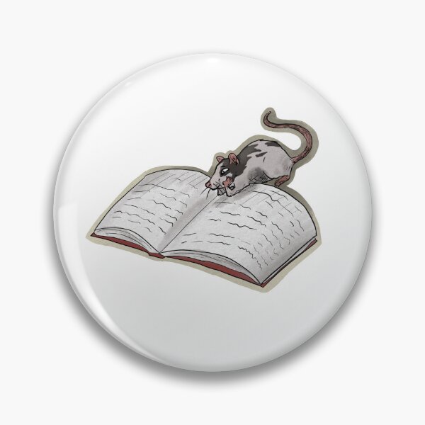 Item preview, Bookworm rat designed and sold by RootSpellStudio.