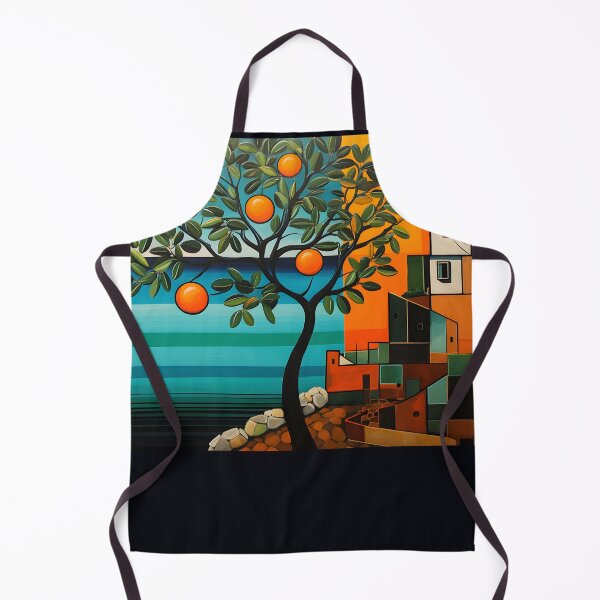 Item preview, Seaside Symphony- Fauvist, Cubist, and Primitivist Dance with the Mediterranean Overlooking Orange Tree designed and sold by OlfactoART Studio.