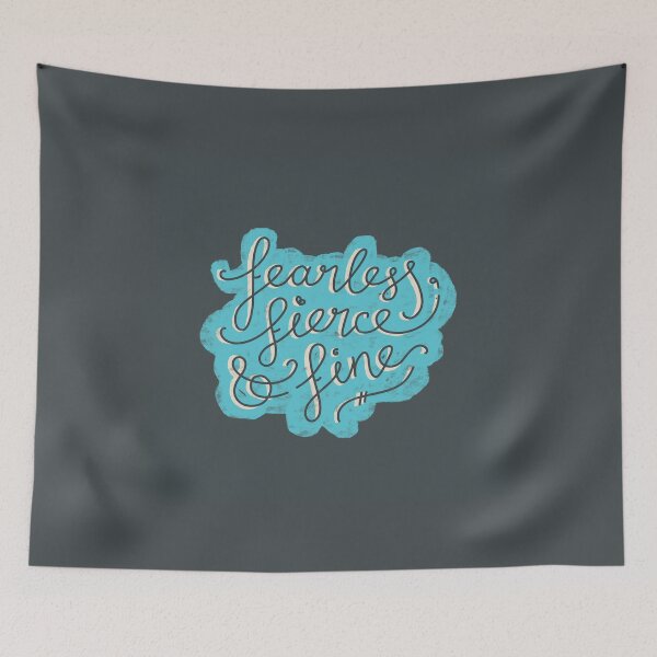 Item preview, Fearless, Fierce & Fine - Blue & Grey designed and sold by Theysaurus.