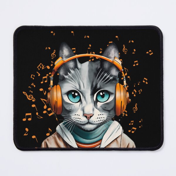 Item preview, Cat slave - Cat listening to music - cat wearing headphones designed and sold by mamacub.