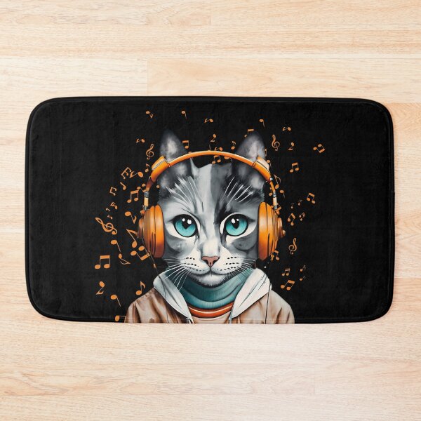 Item preview, Cat slave - Cat listening to music - cat wearing headphones designed and sold by mamacub.