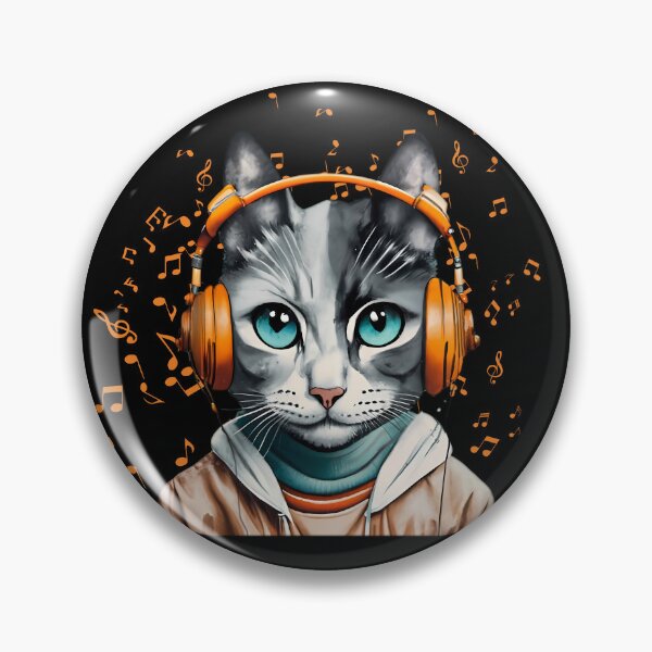 Item preview, Cat slave - Cat listening to music - cat wearing headphones designed and sold by mamacub.