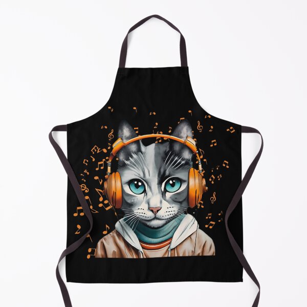 Item preview, Cat slave - Cat listening to music - cat wearing headphones designed and sold by mamacub.