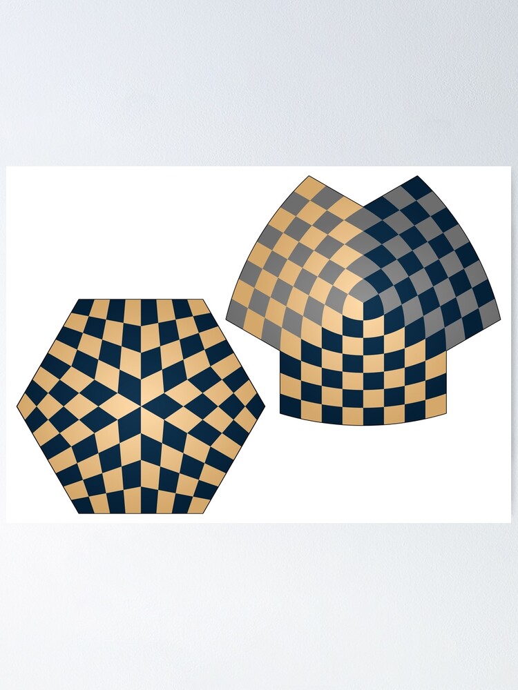 Spherical And Hyperbolic Three Player Chess Boards Poster By Glyphobet Redbubble