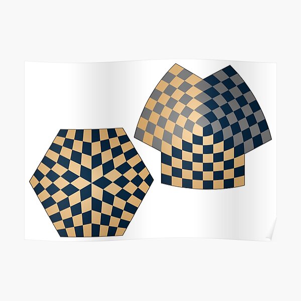 Spherical and Hyperbolic Three Player Chess Boards Poster