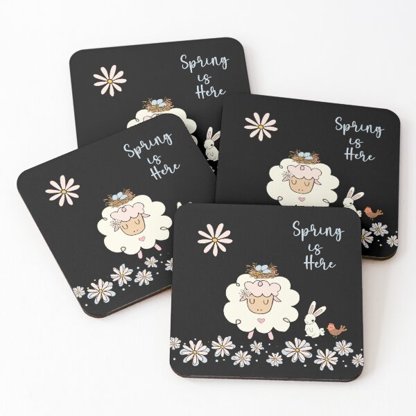 Item preview, Spring is Here - Cute Sheep - Black designed and sold by Flapi Store.