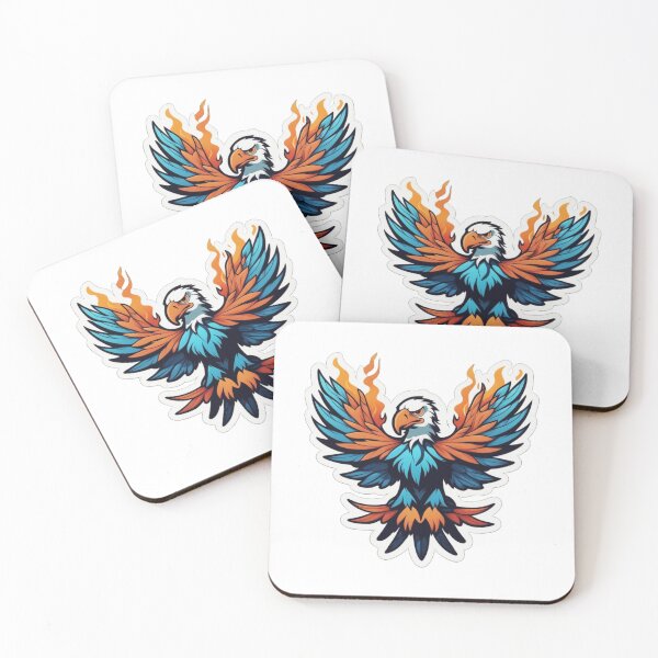 Item preview, Blue-eagle mixed with orange flame phoenix designed and sold by CoolVisionStd.