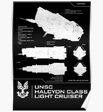 Halo - UNSC Halcyon Class Cruiser Profile Poster
