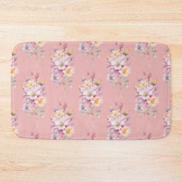 Item preview, Pink purple flowers watercolor painting designed and sold by VanillaBlueSky.