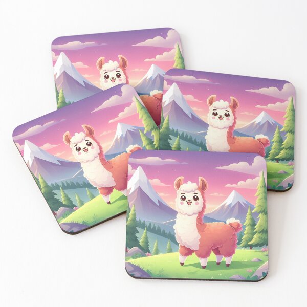 Item preview, Cute llama standing against the background of mountains, life of a llama designed and sold by ART-POD-PL.