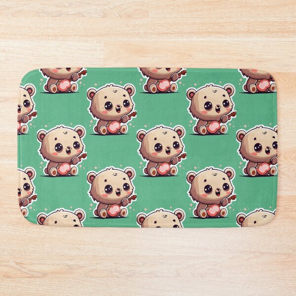 Item preview, Kawaii Cute Bear Pink Playing Guitar designed and sold by FenwickDesign99.