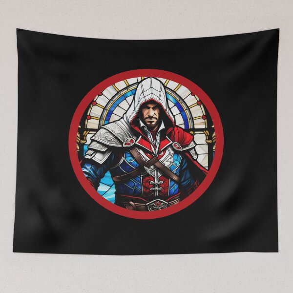Item preview, Assassin's Creed Ezio Auditore Portrait Stained Glass designed and sold by FanArtisan.