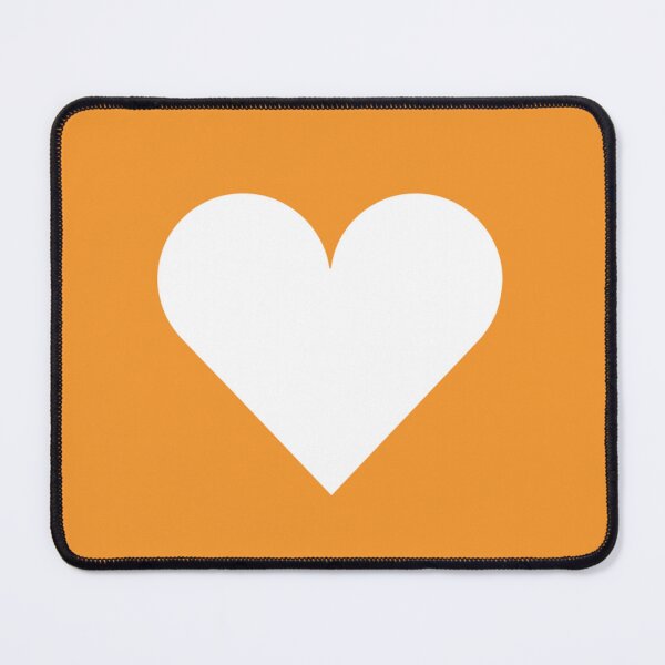 Item preview, Single WHITE LOVE HEART on an ORANGE Background designed and sold by RachelMacht.
