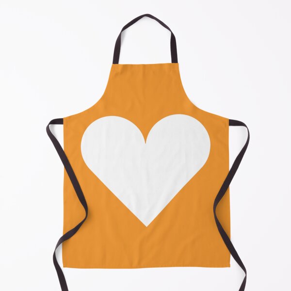 Item preview, Single WHITE LOVE HEART on an ORANGE Background designed and sold by RachelMacht.