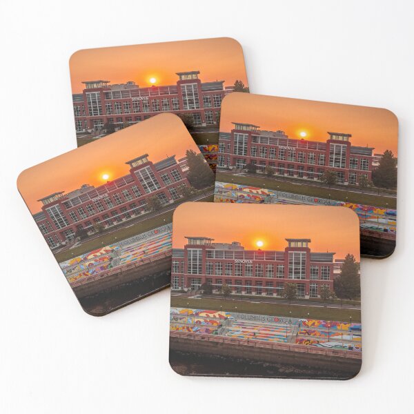 Item preview, Sunrise over Synovus and the Chattahoochee Riverwalk Mural in Columbus Georgia designed and sold by JakeRhodes.