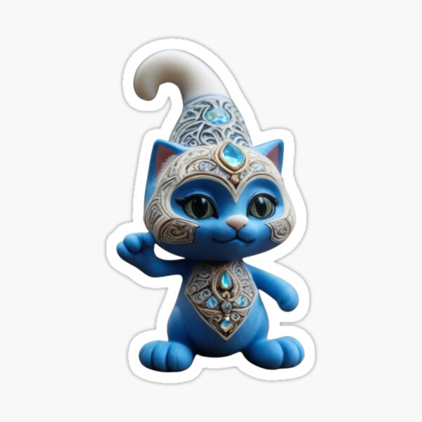 Smurf Cat Walking In Nature Sticker