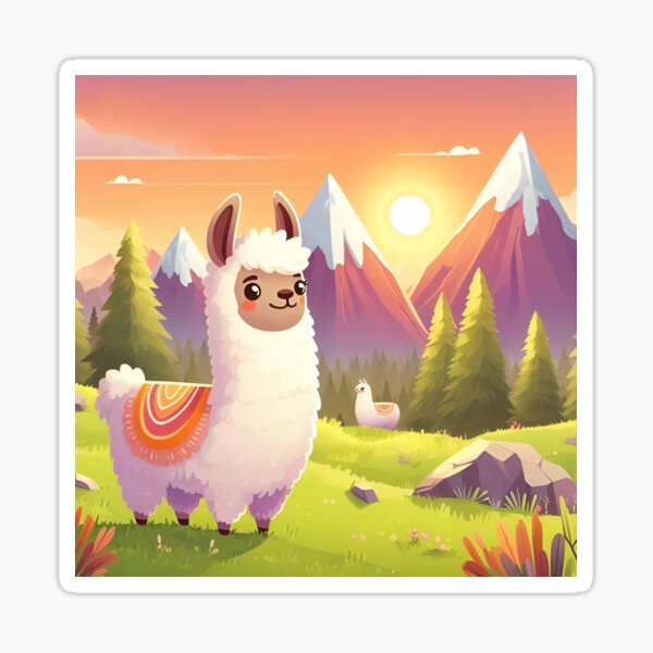 A nice llama, from the life of a llama, a funny llama Sticker for Sale by  ART-POD-PL