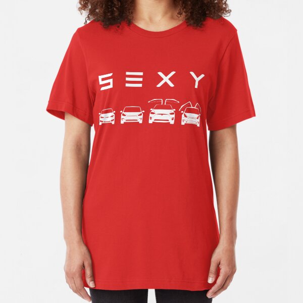 S3XY Tesla - Model S, Model 3, Model X, Model Y - Elon Musk Slim Fit T-Shirt