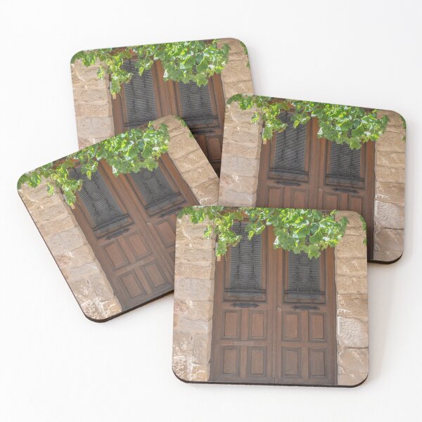 Item preview, The brown door with the grapes in Spain art print - summer street and travel photography designed and sold by Christa Stroo Photography.