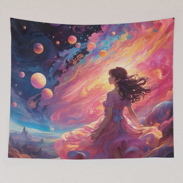 Artikelvorschau, 006 Planets and Galaxy In a Psychedelic Landscape entworfen und verkauft von Alexis Art Collection.