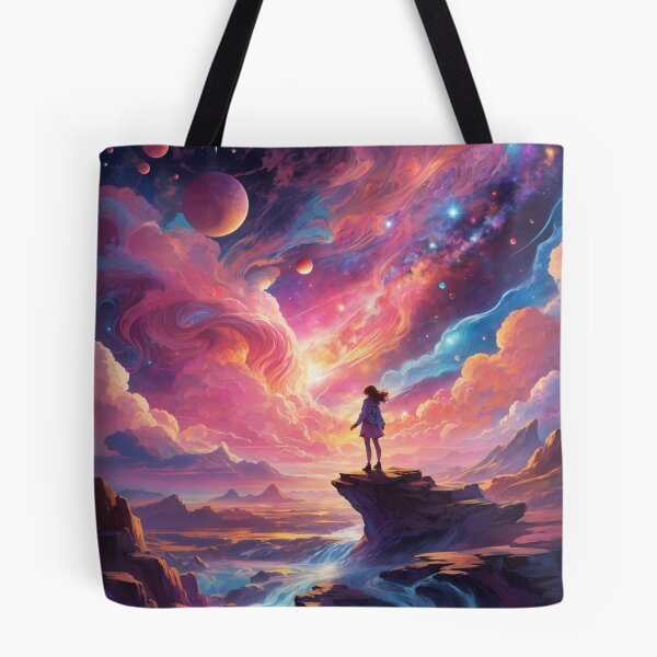 Artikelvorschau, 007 Planets and Galaxy In a Psychedelic Landscape entworfen und verkauft von Alexis Art Collection.