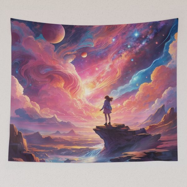 Artikelvorschau, 007 Planets and Galaxy In a Psychedelic Landscape entworfen und verkauft von Alexis Art Collection.
