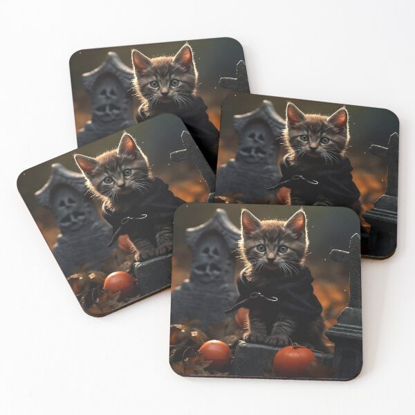 Item preview, Cemetery cat in black cloak designed and sold by Workingwoman.