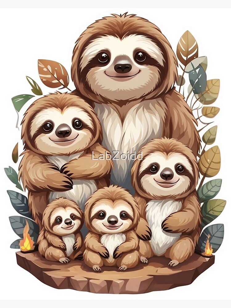 Loving Sloth Family