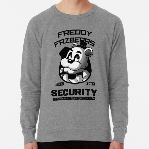 Freddy Fazbear's Security BLACK AND WHITE Lightweight Sweatshirt
