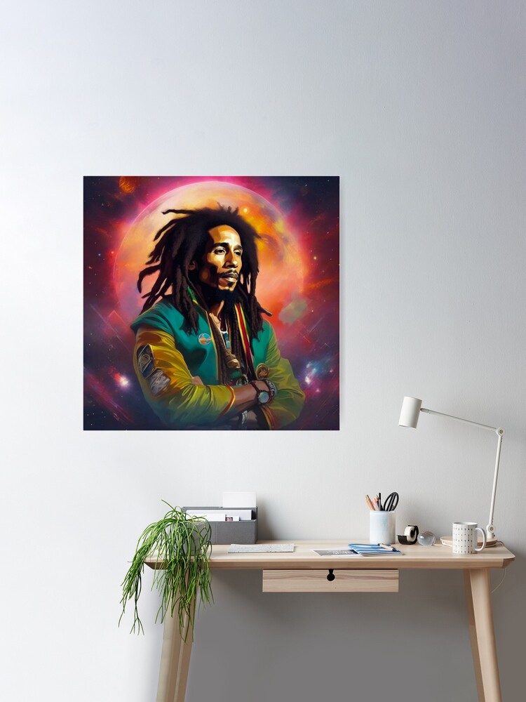 Bob Marley Rocking - Abstract Music Concert Wall Art - This Ready to Frame  Vibrant Music Wall Art Poster Print is Good For Music Room, Office, Studio