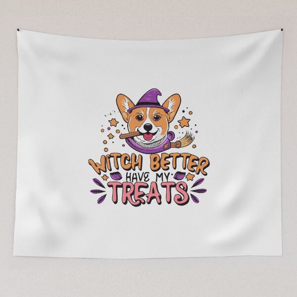 Item preview, Cute Halloween Corgi: Witch Better Have My Treats! designed and sold by Witcrafters.
