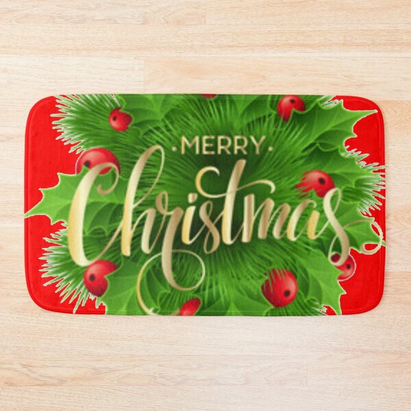 Item preview, MERRY CHRISTMAS  WISHES GREEN- RED HOLLY ART designed and sold by sharlesart.