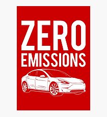 Zero Emissions Tesla - Model S, Model 3, Model X - Elon Musk Photographic Print