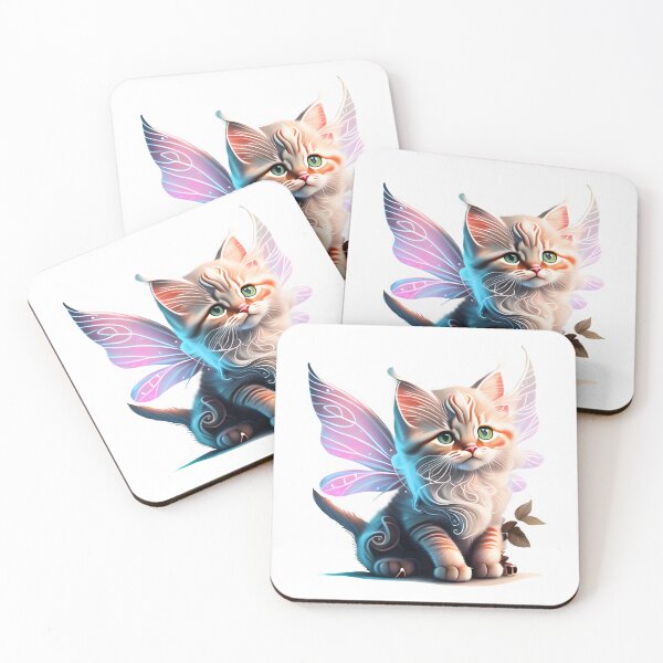 Item preview, Fantasy fairytale cat with wings designed and sold by EdeniaArtStudio.