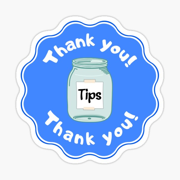 Item preview, Blue Tip Jar Thank you text designed and sold by ae0829.