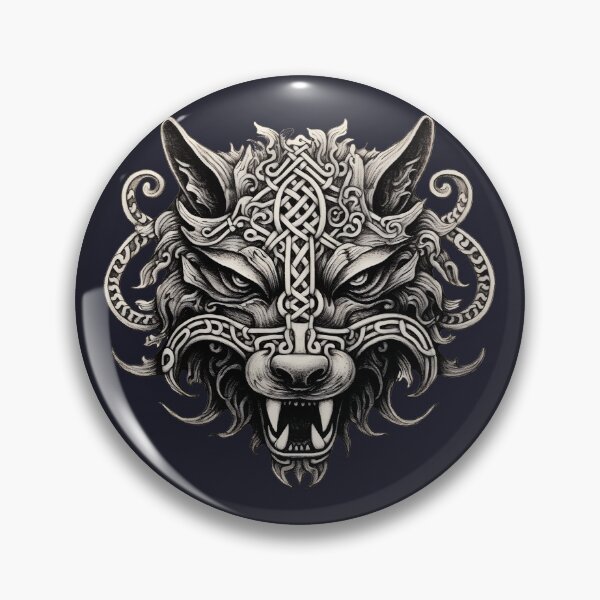 Item preview, Fenrir, silver wolf, viking motif, for dad, dad, for the husband, happy dads day designed and sold by PRYMULLART.
