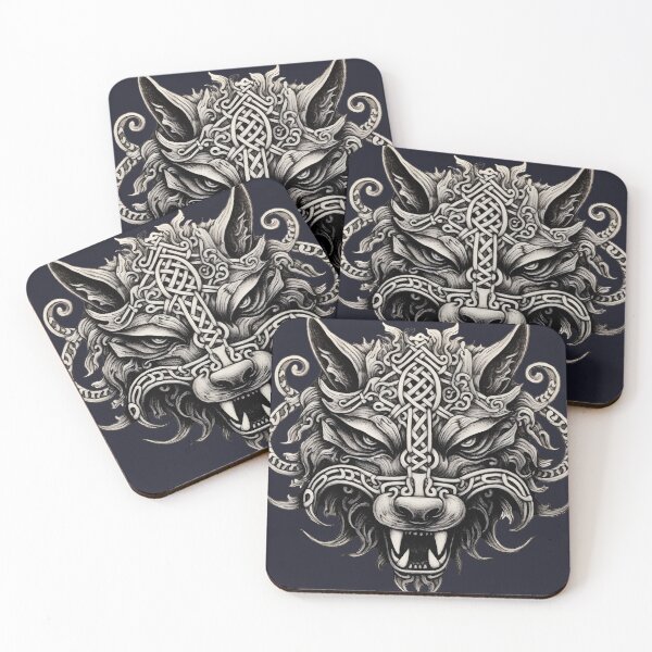 Item preview, Fenrir, silver wolf, viking motif, for dad, dad, for the husband, happy dads day designed and sold by PRYMULLART.