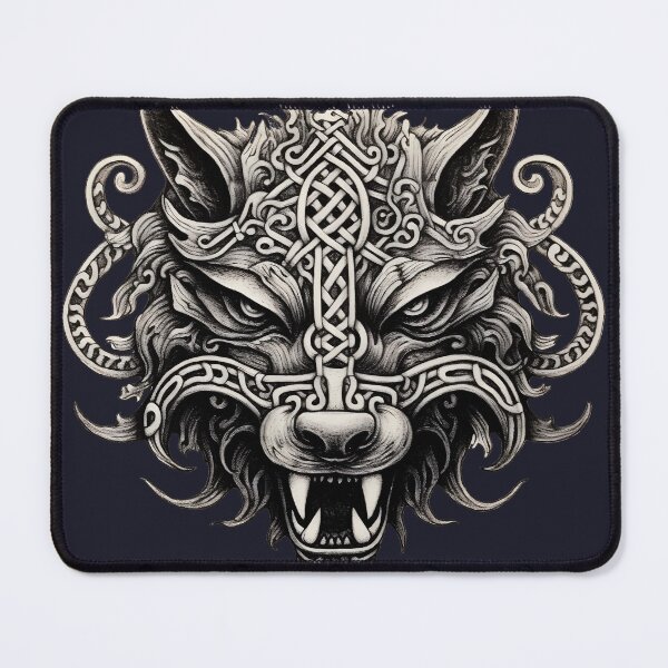 Item preview, Fenrir, silver wolf, viking motif, for dad, dad, for the husband, happy dads day designed and sold by PRYMULLART.