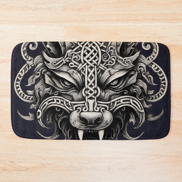 Item preview, Fenrir, silver wolf, viking motif, for dad, dad, for the husband, happy dads day designed and sold by PRYMULLART.
