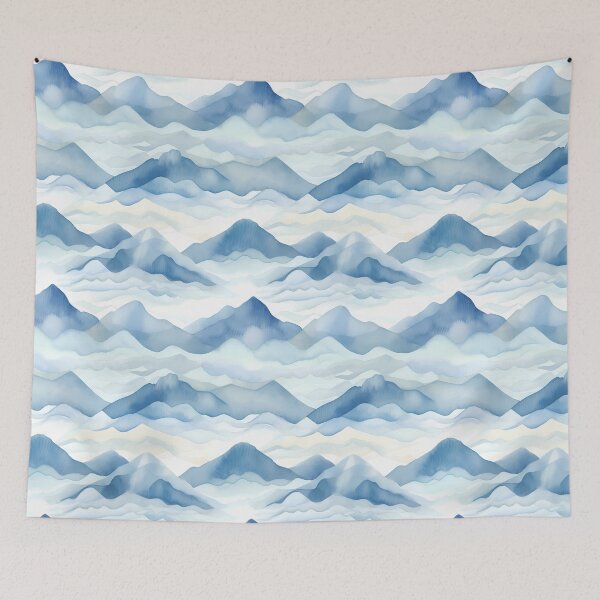 Item preview, Blue Mountain Landscape Watercolour designed and sold by 89BLACK.